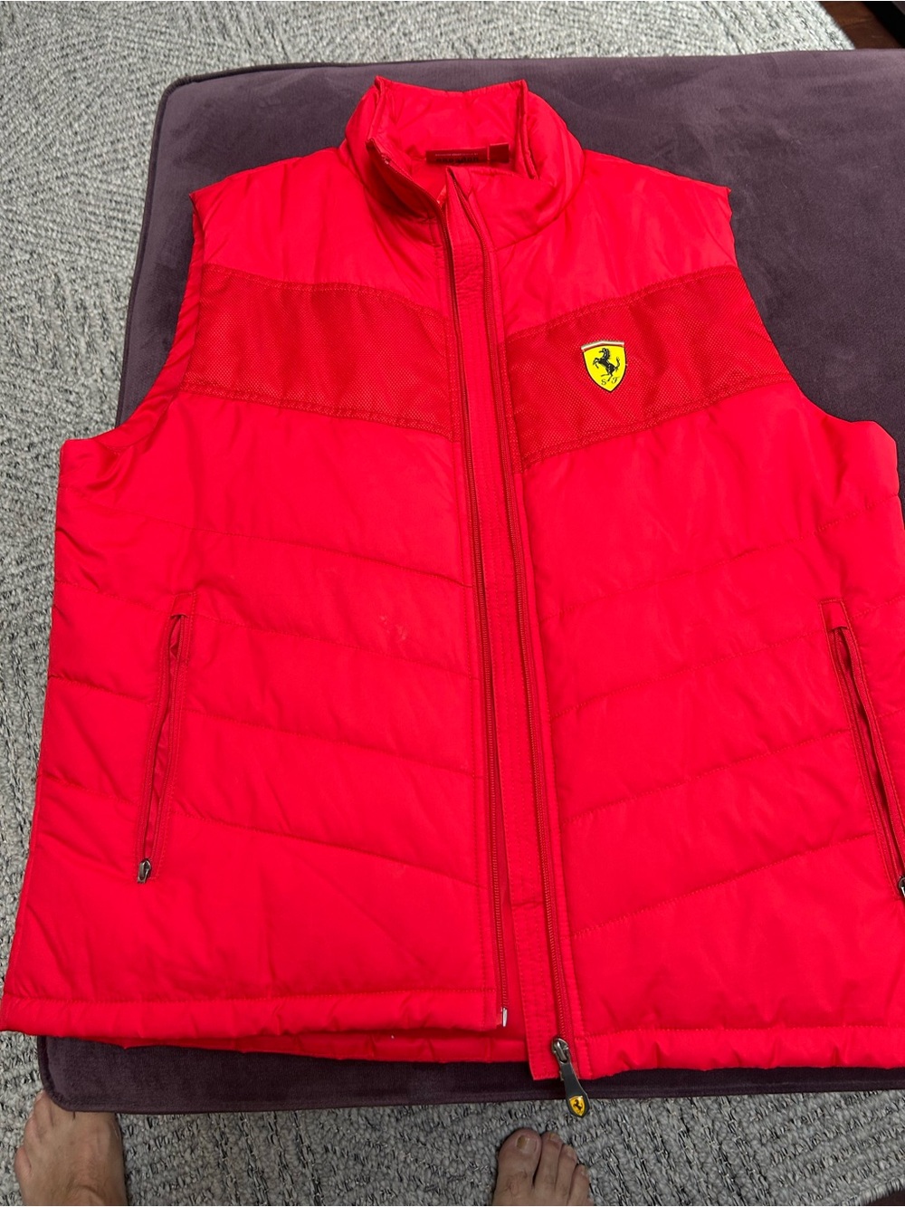 Officially licensed Ferrari vest with Yellow Shield Emblem